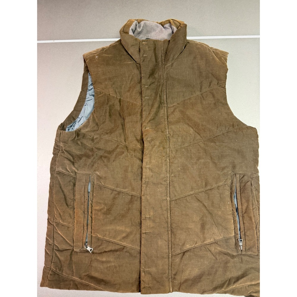 Banana Republic Mens Brown Corduroy Puffer Vest Size M academia‎ y2k stylish